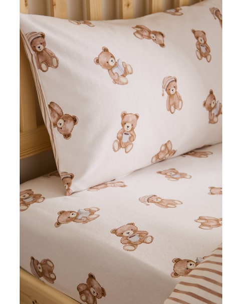 Catherine Lansfield Brushed Cotton Teddy Bear Fitted Sheet